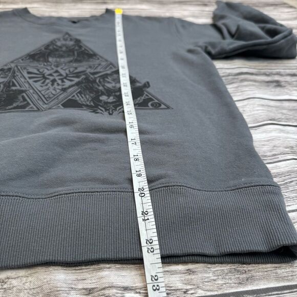 Nintendo Women Legend of Zelda Pullover Sweatshirt S SM Small Charcoal Grey Gray - Picture 11 of 15